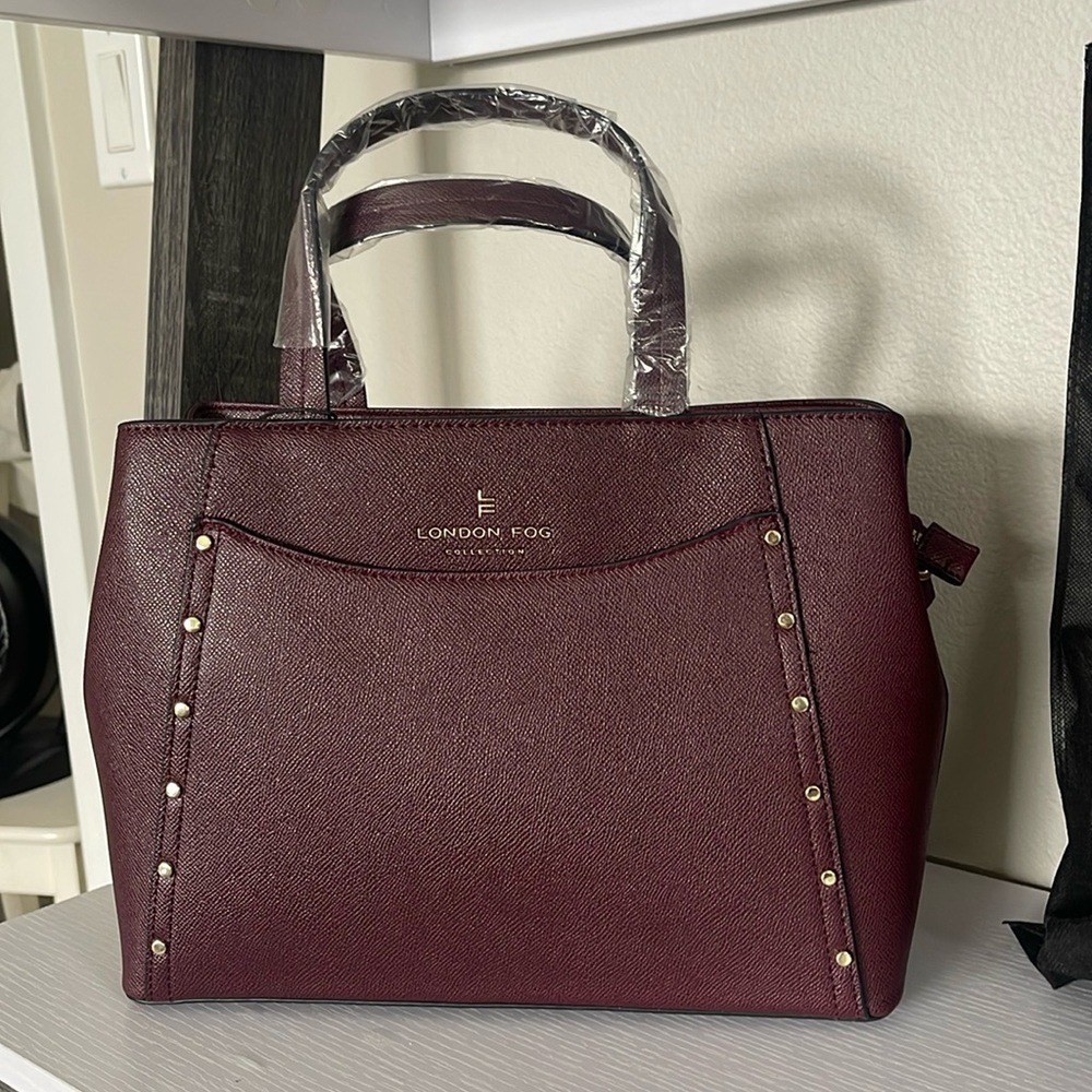 NWT London Fog - Marcelle Studded Satchel color plum
